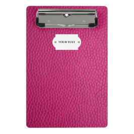 Minicarpeta De Pinza Miniportapapeles de cuero rosa