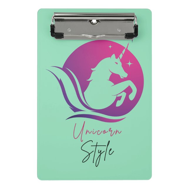 Minicarpeta De Pinza Miniportapapeles de diseño de unicornio (Anverso)