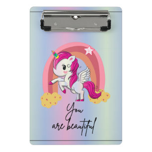 Minicarpeta De Pinza Miniportapapeles mágico de unicornio