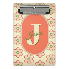 Minicarpeta De Pinza Miniportapapeles moderno retro monograma personali