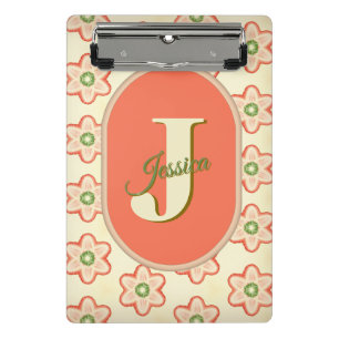 Minicarpeta De Pinza Miniportapapeles moderno retro monograma personali