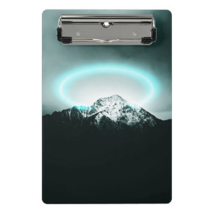 Minicarpeta De Pinza Misteriosa luz de neón azul de montaña nevada