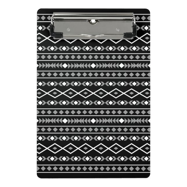 Minicarpeta De Pinza Modalidades aztecas Patrón Blanco gris (Anverso)