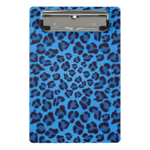 Minicarpeta De Pinza modelo azul de la textura del leopardo