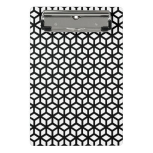 Minicarpeta De Pinza Modelo blanco y negro del cubo
