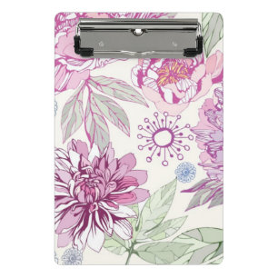 Minicarpeta De Pinza Modelo con las flores rosadas