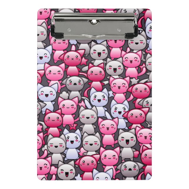 Minicarpeta De Pinza modelo con los gatos lindos 2 del doodle del (Anverso)