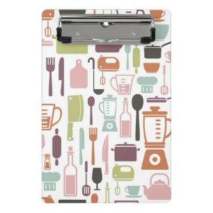 Minicarpeta De Pinza Modelo con los iconos de cocinar coloridos