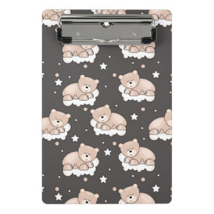 Minicarpeta De Pinza modelo con pequeño dormir del oso