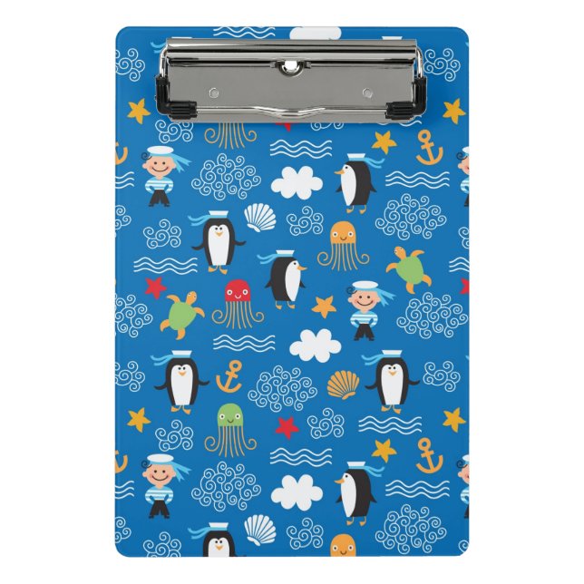 Minicarpeta De Pinza modelo con tema del mar (Anverso)
