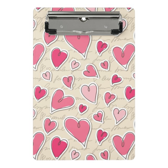 Minicarpeta De Pinza Modelo de corazones (Anverso)