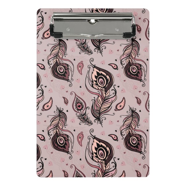 Minicarpeta De Pinza Modelo de la pluma del pavo real (Anverso)