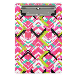 Minicarpeta De Pinza Modelo de zigzag rosado dibujado mano