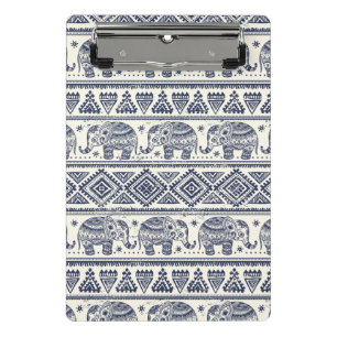 Minicarpeta De Pinza Modelo étnico azul del elefante