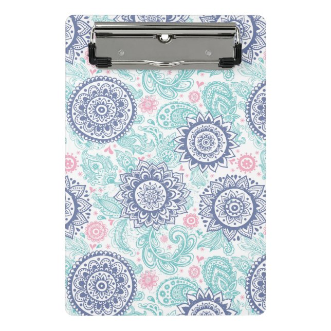 Minicarpeta De Pinza Modelo étnico de Paisley (Anverso)