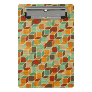 Minicarpeta De Pinza Modelo geométrico retro 4