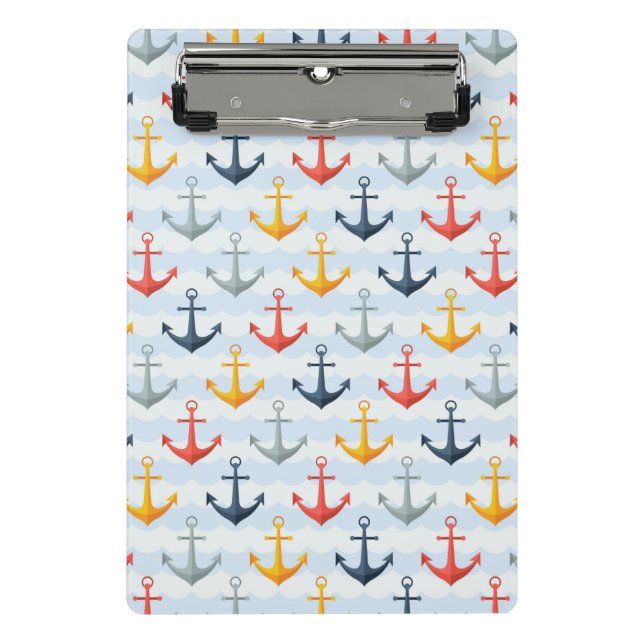 Minicarpeta De Pinza Modelo náutico con las anclas (Anverso)