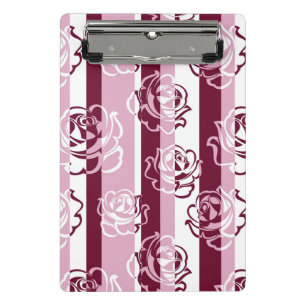 Minicarpeta De Pinza Modelo rayado con los rosas