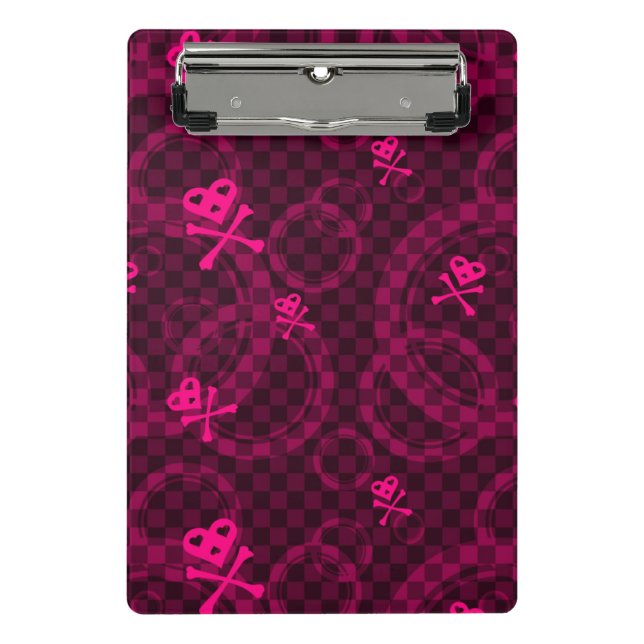 Minicarpeta De Pinza Modelo rosado de Emo con los círculos (Anverso)