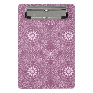 Minicarpeta De Pinza Modelo rosado del vintage