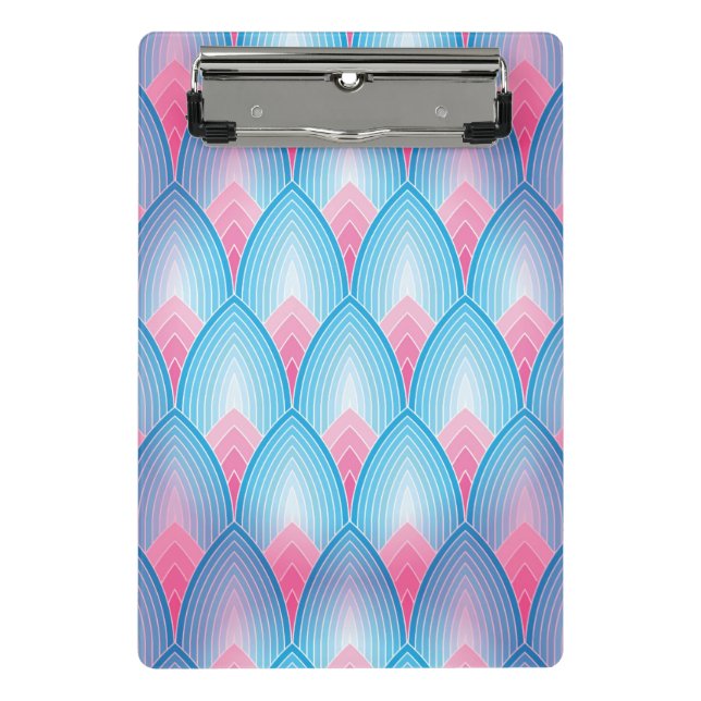 Minicarpeta De Pinza Modelo verde azulado y rosado del pétalo (Anverso)