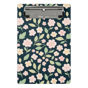 Minicarpeta De Pinza Modern Pink Wildflowers Pattern