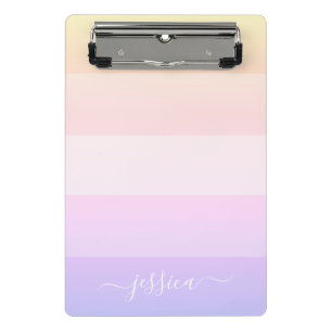 Minicarpeta De Pinza Modernas rayas de arcoiris nombre de guión portapa