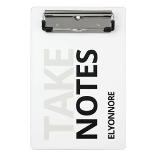 Minicarpeta De Pinza Moderno Minimalista Negro Blanco Tomar Notas Perso