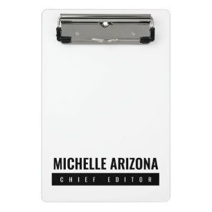 Minicarpeta De Pinza Moderno profesional minimalista en blanco y negro