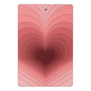 Minicarpeta De Pinza Moderno Retro Funky Rojo Pink Heart Mini Portapape