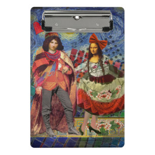 Minicarpeta De Pinza Mona Lisa Obra divertida y colorida