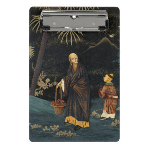 Minicarpeta De Pinza Monje y Niño Japonés Antiguo G.A. Audsley