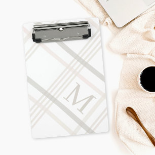 Minicarpeta De Pinza Monograma Clásico Elegante Mínimo Placa Inicial