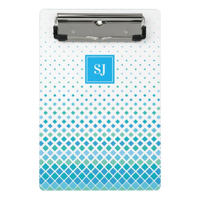 Minicarpeta De Pinza Monograma de diamante geométrico moderno Mini port (Anverso)