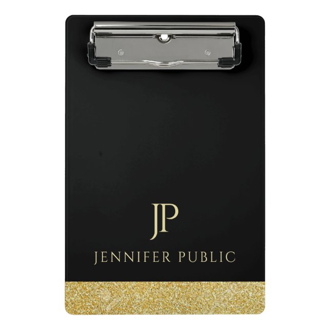 Minicarpeta De Pinza Monograma Elegante Diseño Minimalista Moderno (Anverso)