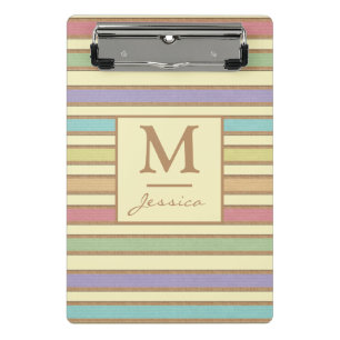 Minicarpeta De Pinza Monograma estilizado moderno de cinta pastelera co