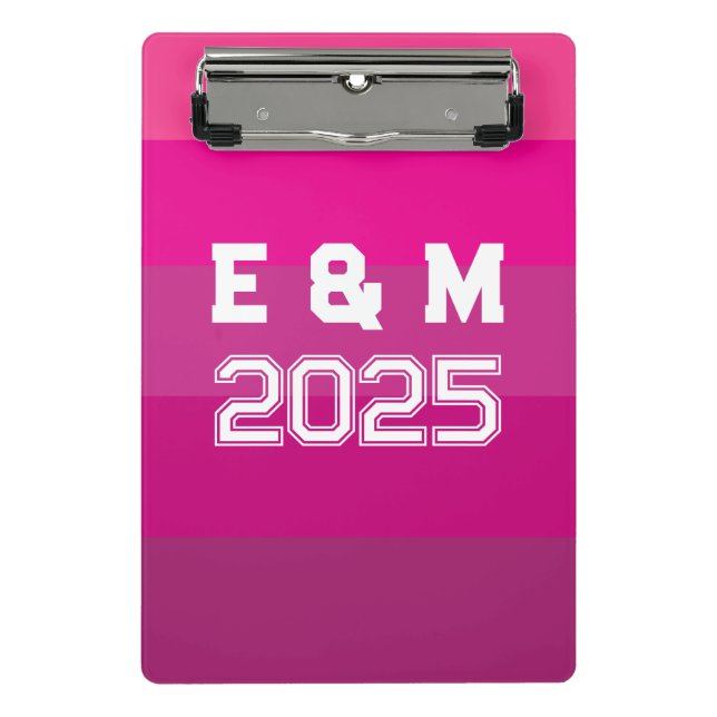 Minicarpeta De Pinza "Monogramo de personalizable y años (Anverso)