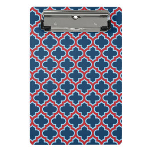Minicarpeta De Pinza Mosaicos marroquíes azules y rojos, Entramado, Cua