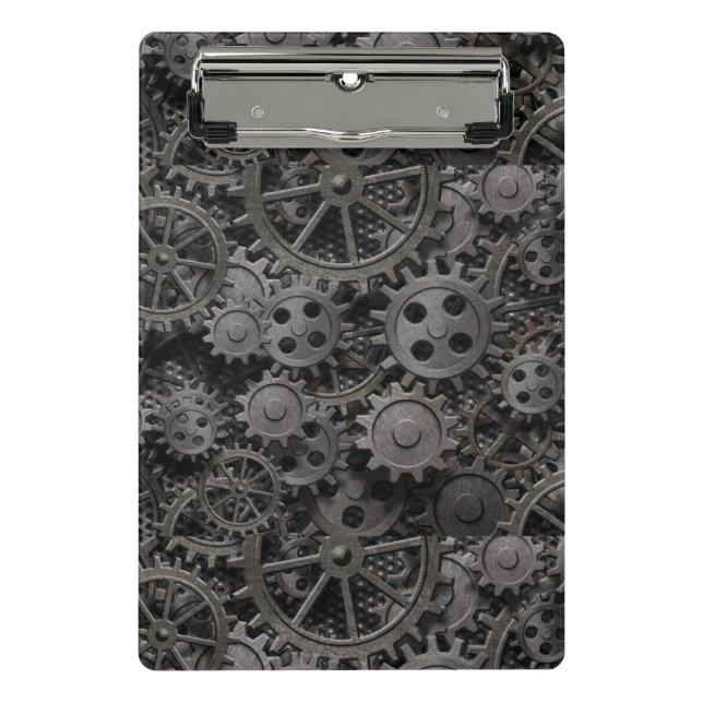 Minicarpeta De Pinza Muchos viejos engranajes o piezas metalizado (Anverso)