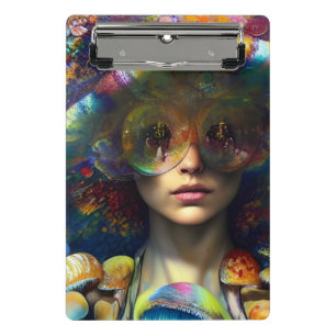 Minicarpeta De Pinza Mushroom Visions Trippy Retro System AI Art