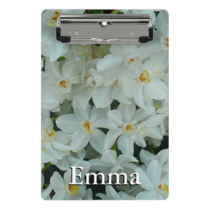 Minicarpeta De Pinza Narciso Paperwhite Flores Blancas Delicadas