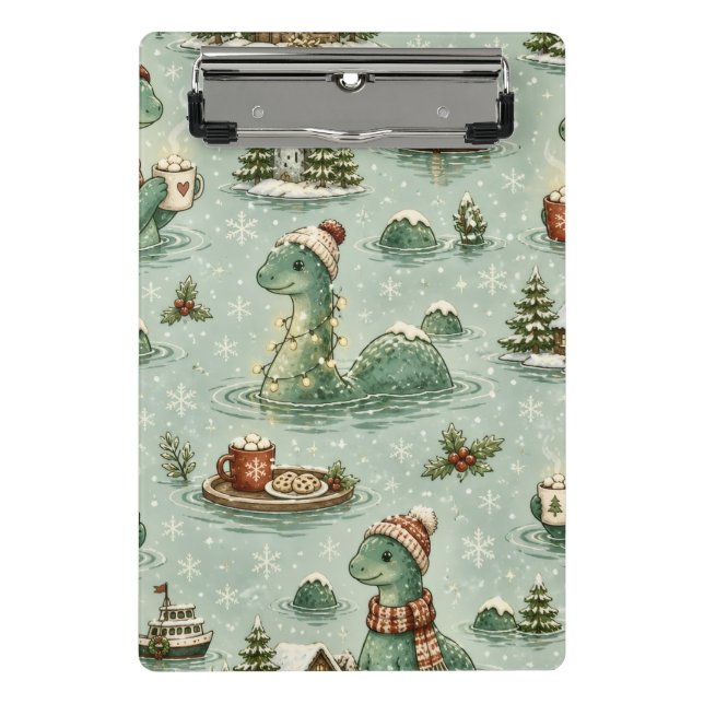 Minicarpeta De Pinza Navidad Nessie Monstruo del Lago Ness Acogedores C (Anverso)