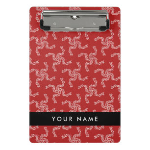 Minicarpeta De Pinza Navidades Garland, Red, Tu nombre, Personalizar
