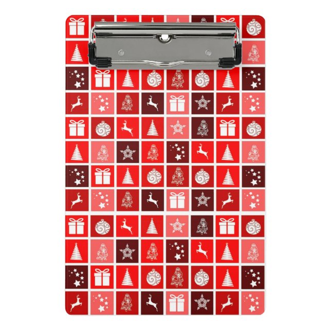 Minicarpeta De Pinza Navidades rojos festividad reno de árbol lindo (Anverso)