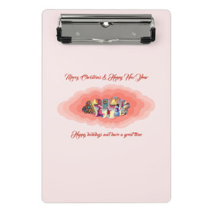 Minicarpeta De Pinza Navidades rosados