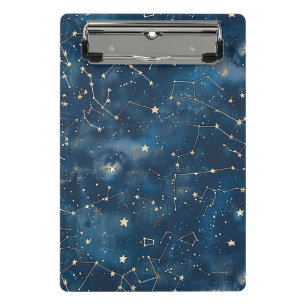 Minicarpeta De Pinza Nebulosa de Estrellas Cósmicas Turquesa Místicas D