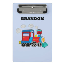 Minicarpeta De Pinza Niños Tren Niños Nombre personalizado azul