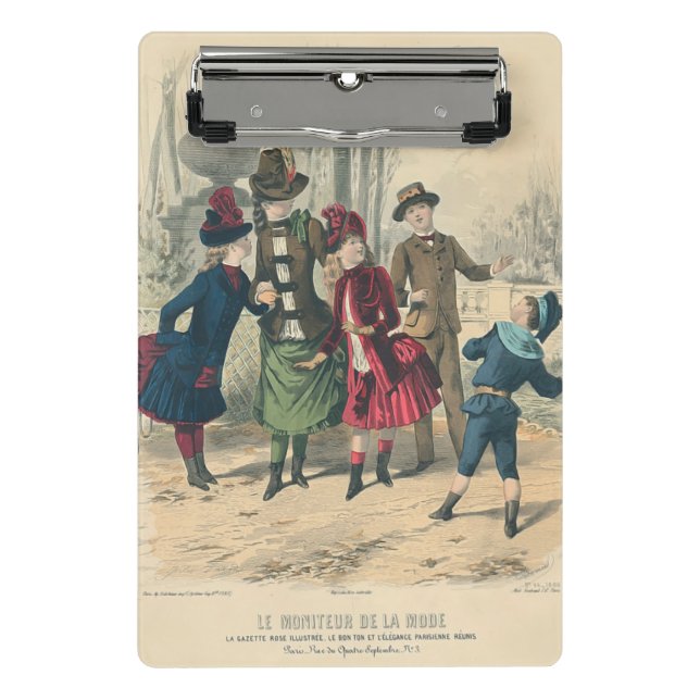 Minicarpeta De Pinza Niños victorianos vistiendo representan antigüedad (Anverso)