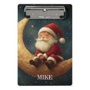 Minicarpeta De Pinza Noche Mágica con Luna Creciente y Santa Claus