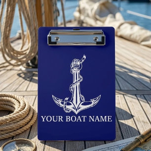 Minicarpeta De Pinza Nombre de barco de cuerda de ancla náutica vintage